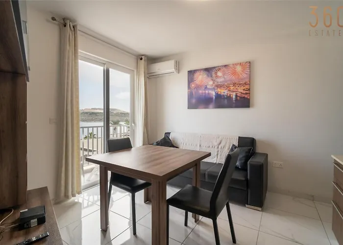 Seafront Opposite With Wifi & Ac In Qawra By 360 Estates Apartment *