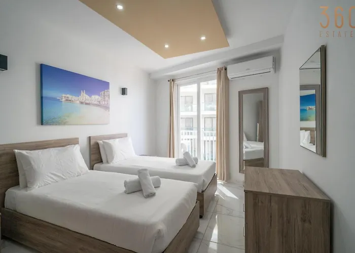 Seafront Opposite With Wifi & Ac In Qawra By 360 Estates Apartment *